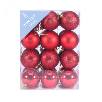 Red Shatterproof Baubles (x24)