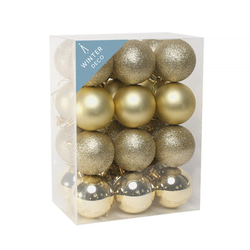 Champagne Shatterproof Baubles (x24)