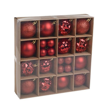 Red Assorted Shatterproof Baubles (x30)